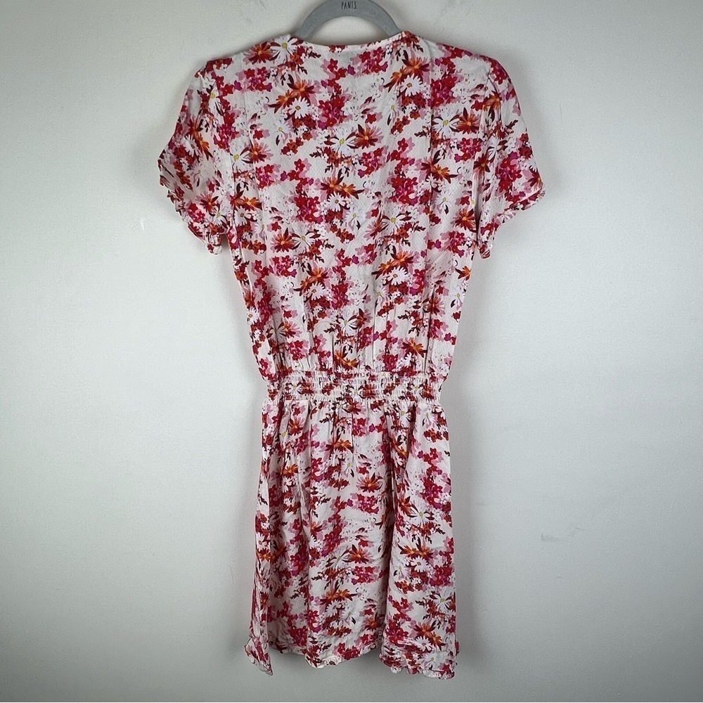 Bobi Black | Floral Ruffle Surplice Mini Dress | S - Picture 3 of 11